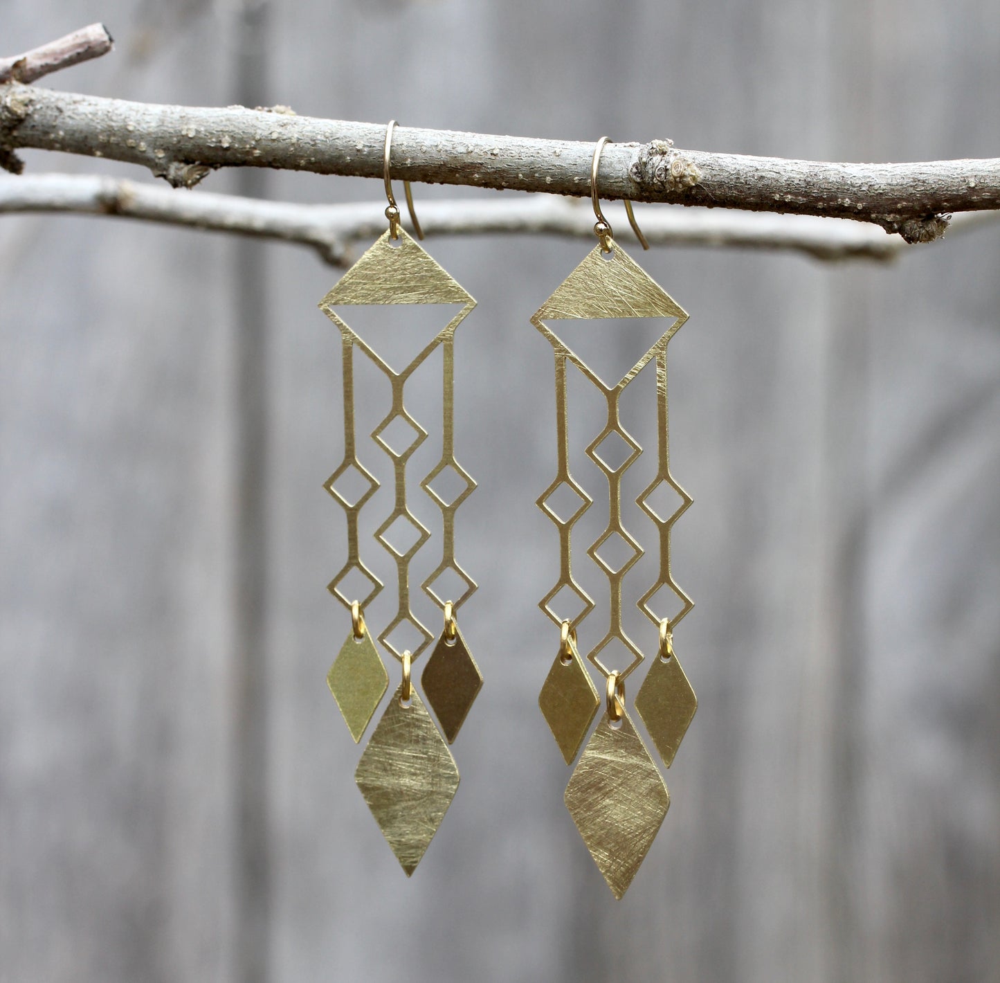 Brass Geometric Earrings