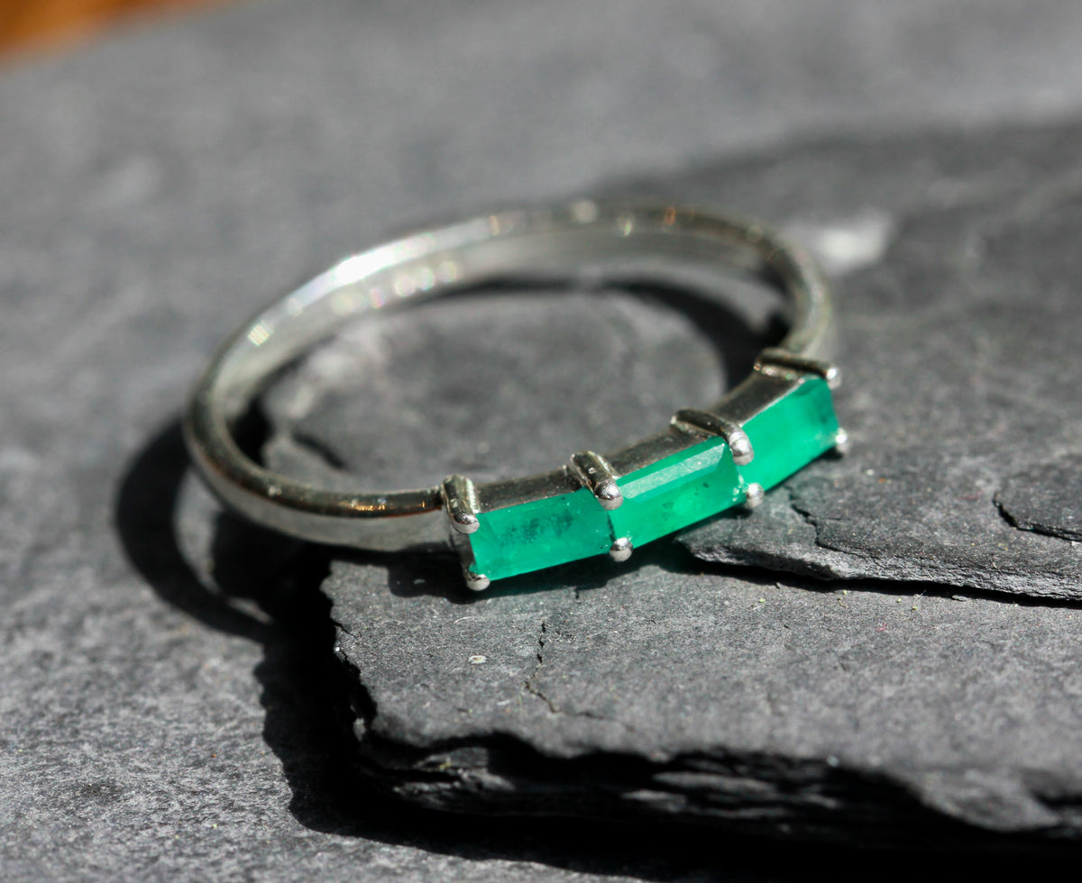 Emerald Baguette Ring