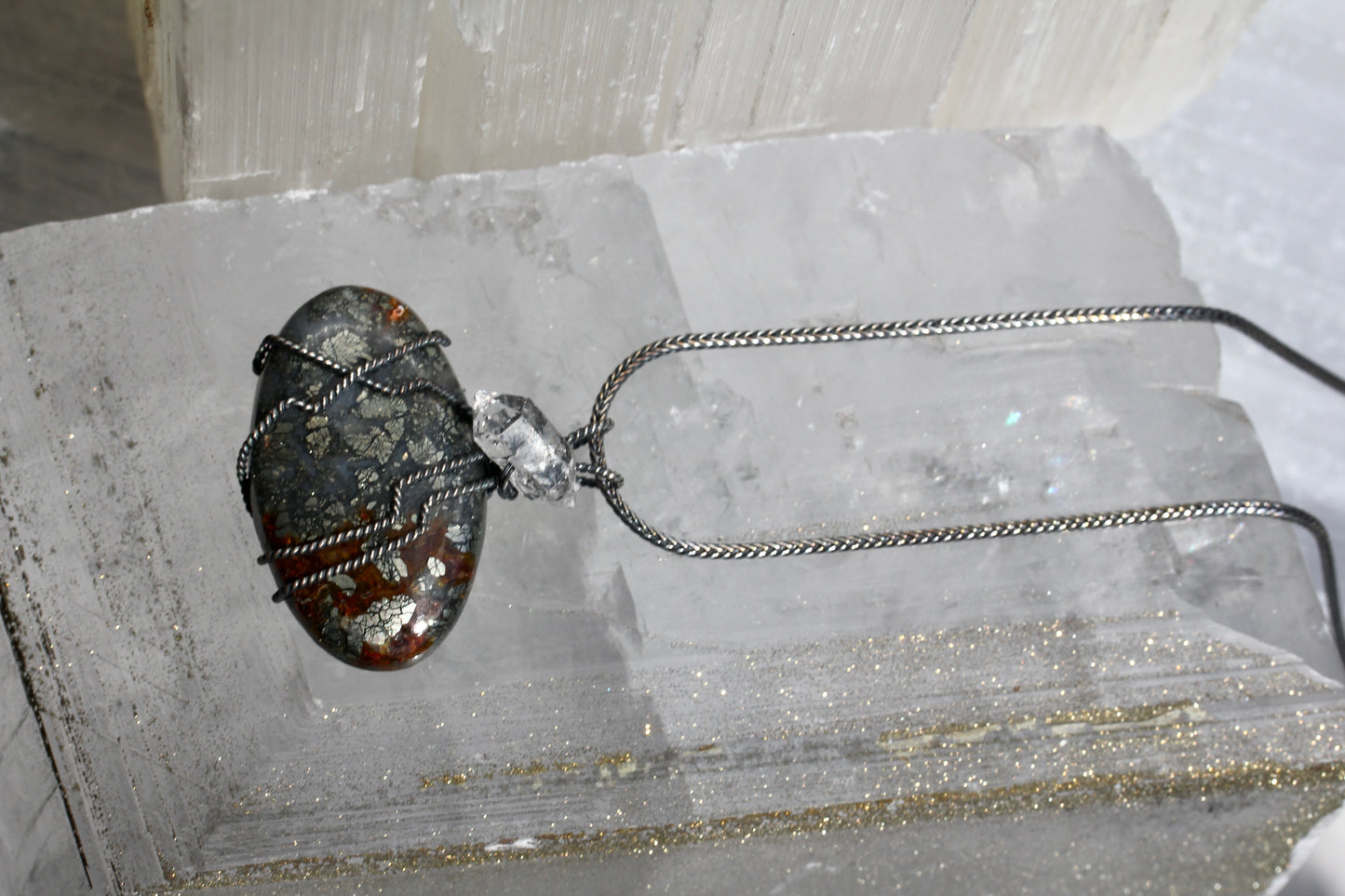 Marcasite Herkimer Diamond Necklace