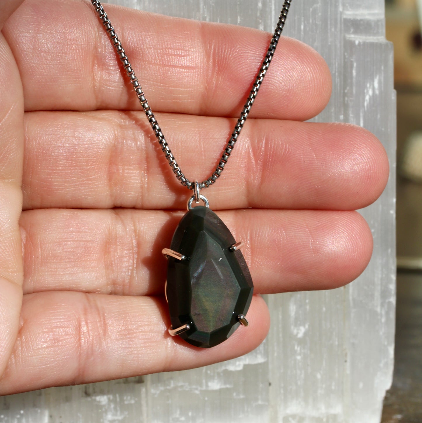 Rainbow Obsidian Necklace