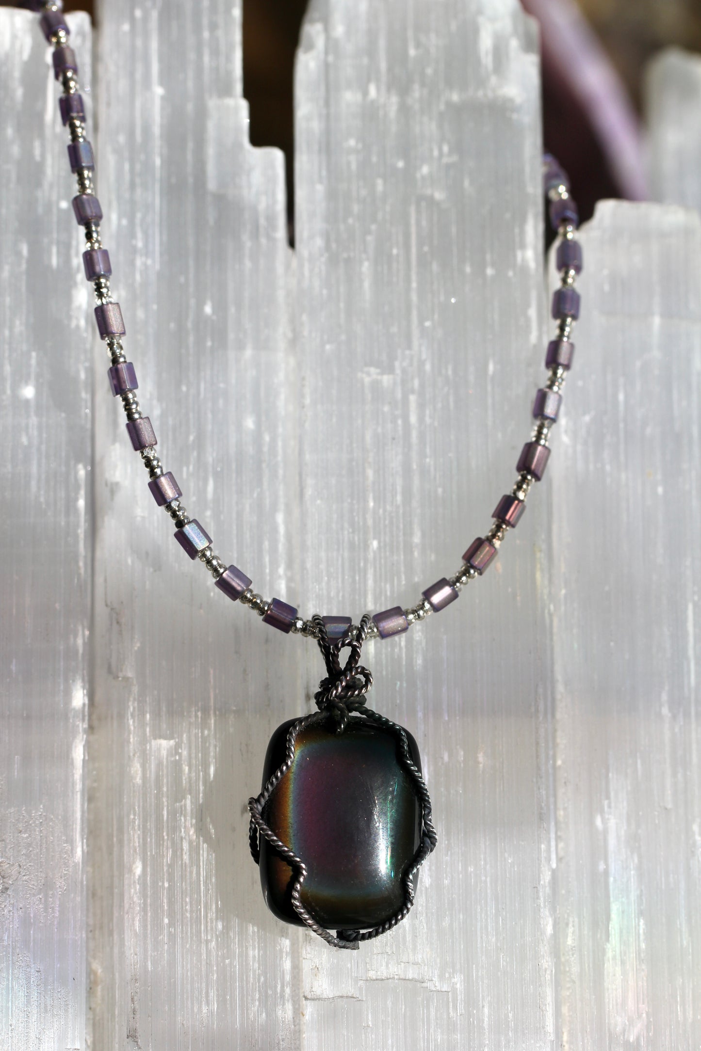 Rainbow Obsidian Necklaces
