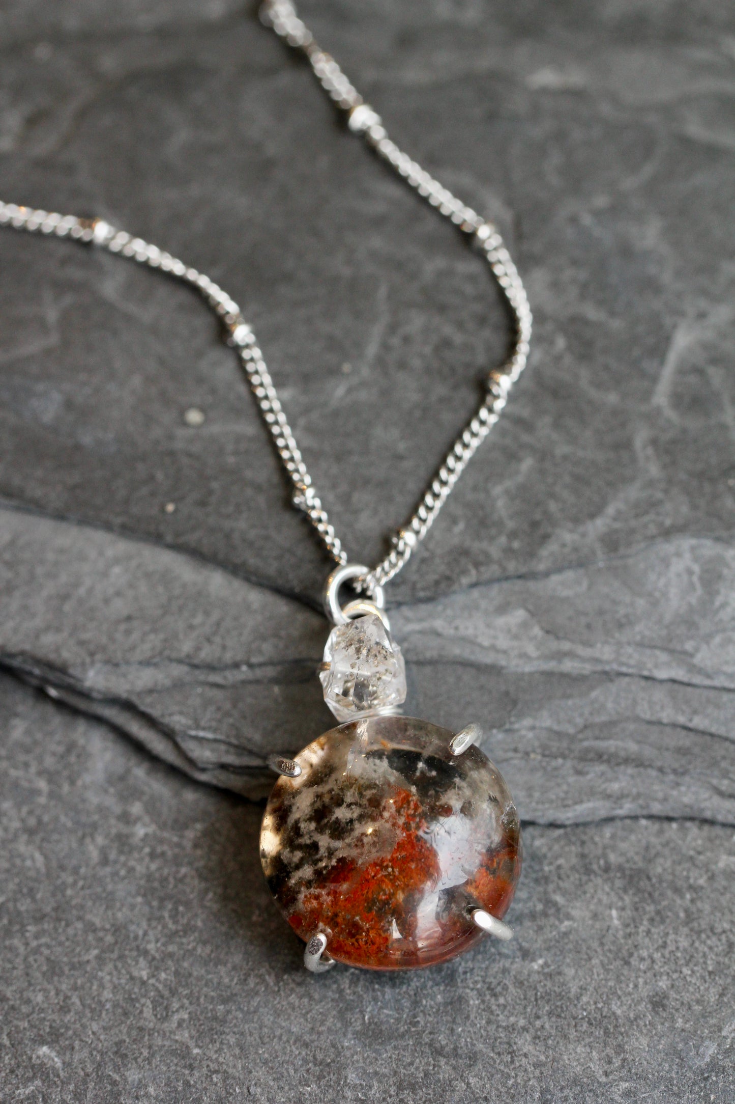 Lodolite Herkimer Diamond Necklace