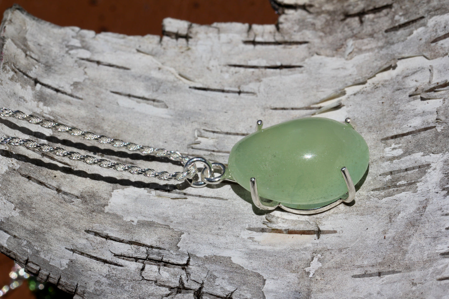 Prehnite Pebble  Necklace