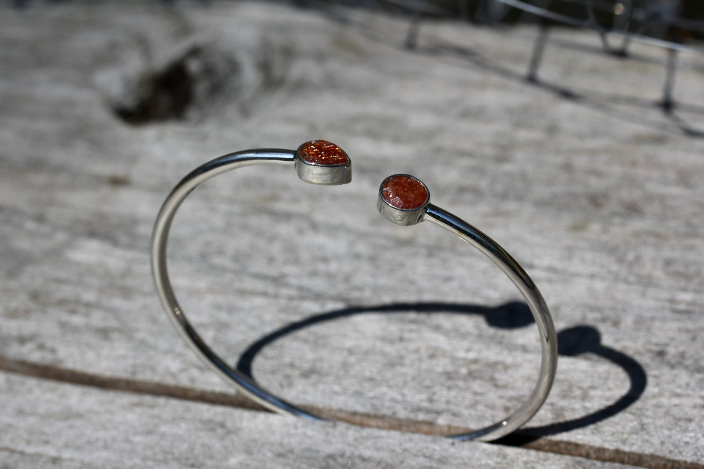 Sunstone Silver Flex Bracelet