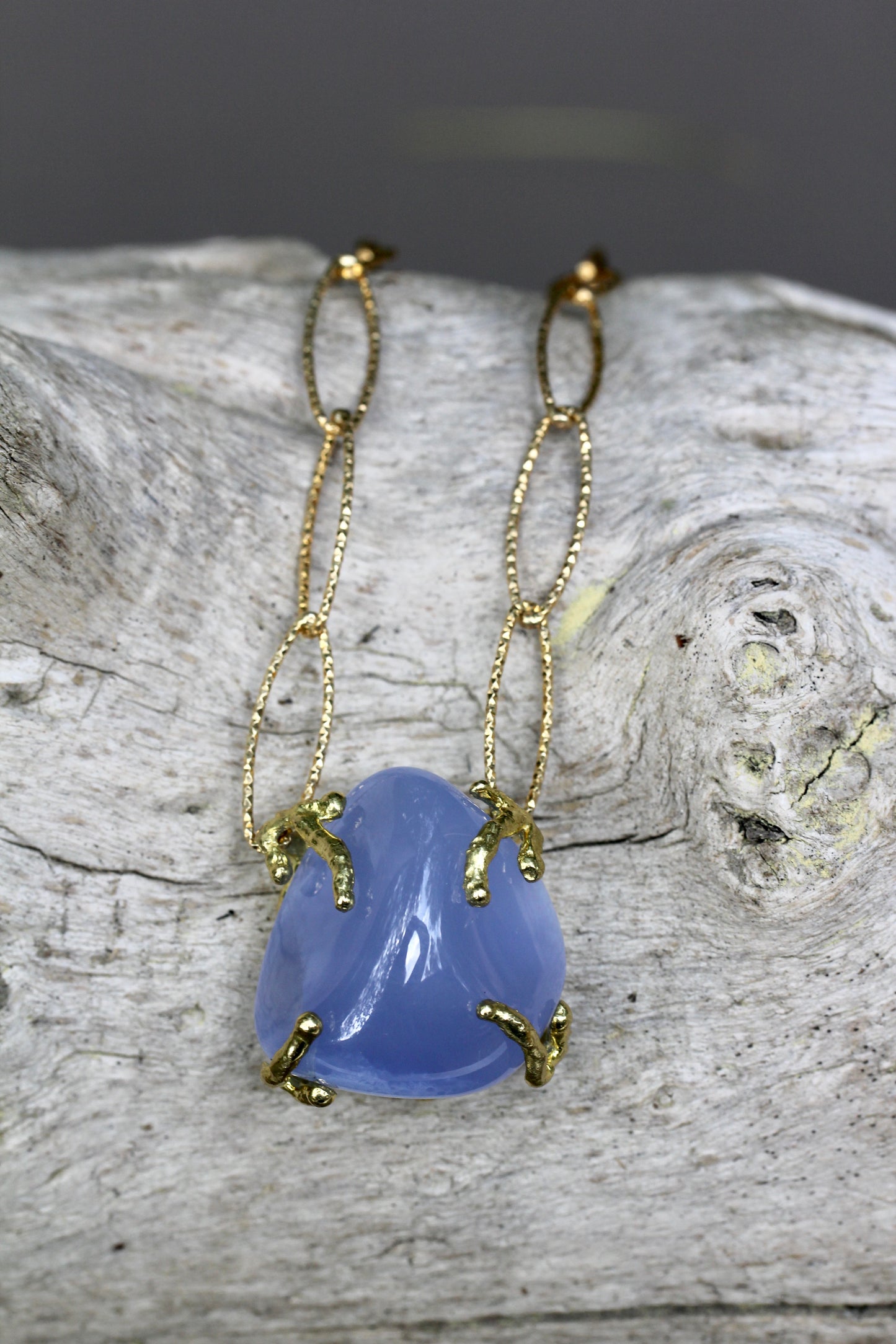 Chalcedony Chunky Gold Choker