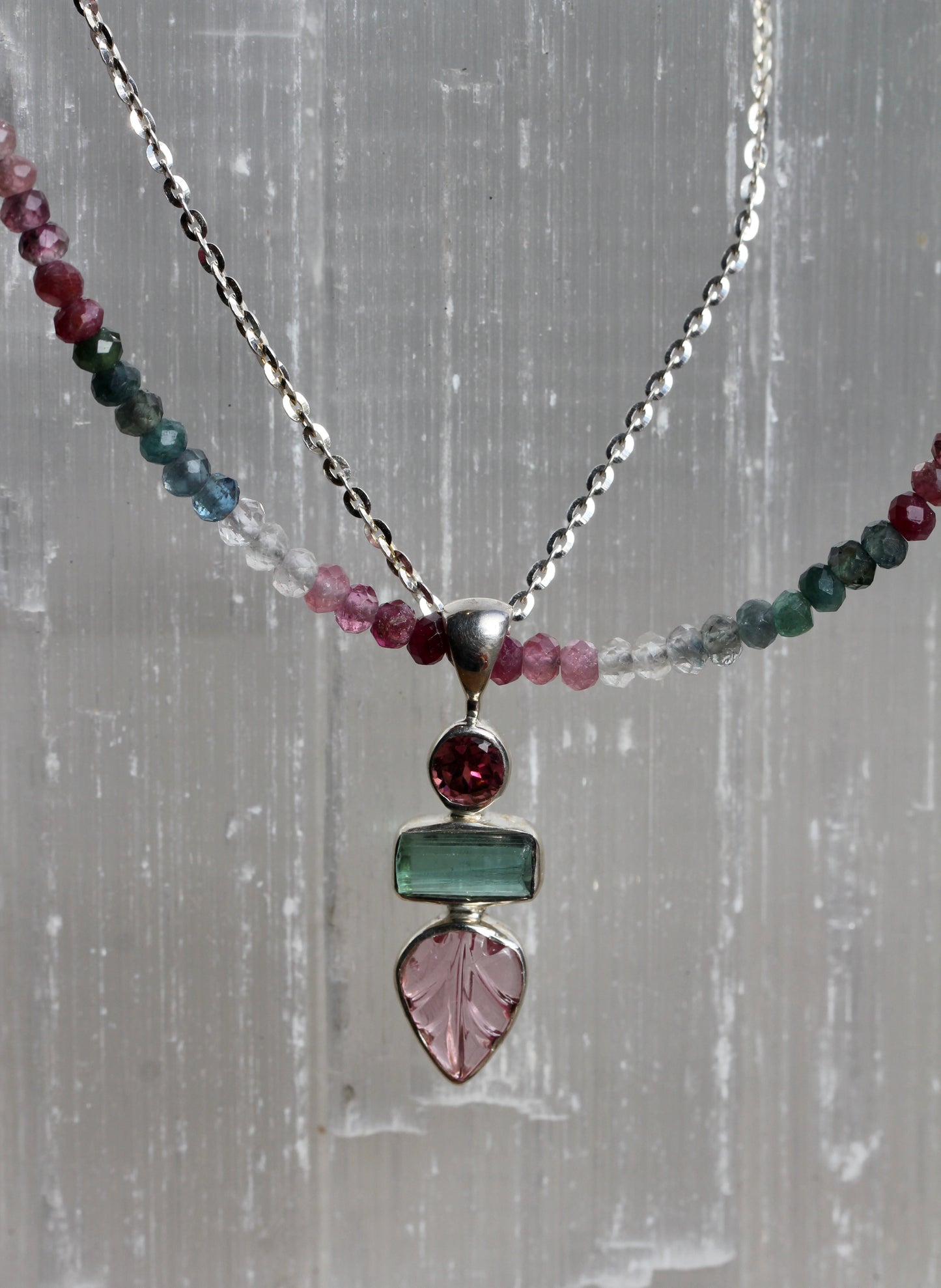 Multi Colored Tourmaline Beaded Necklace