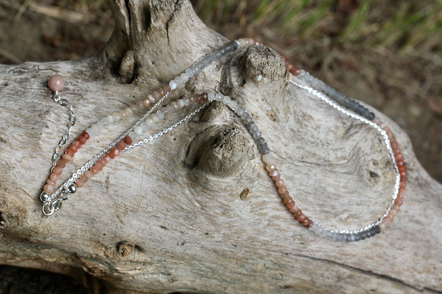 Moonstone Umbre Multi Strand Necklace