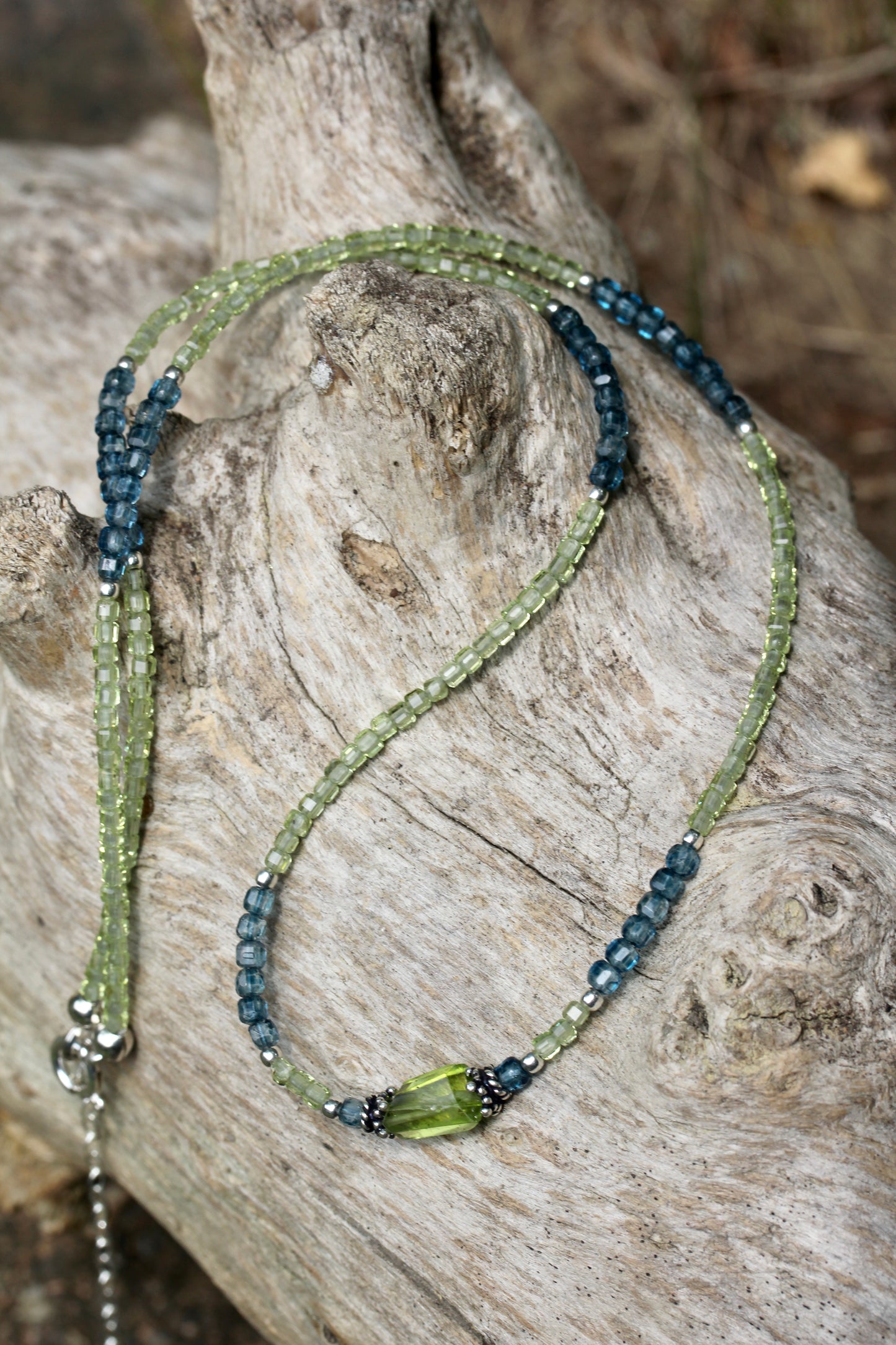 Peridot London Blue Topaz Beaded Necklace