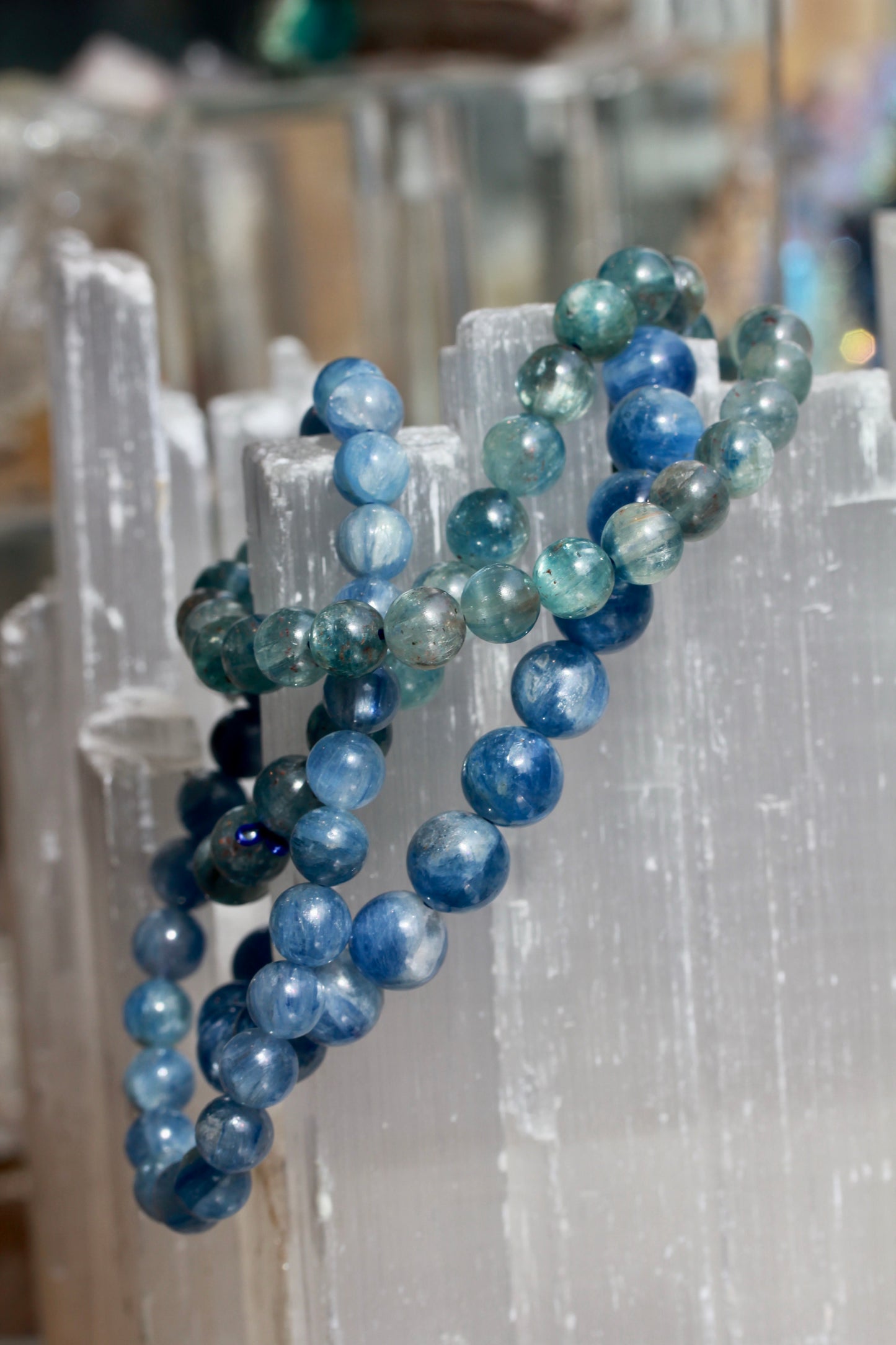 Kyanite Stretch Bead Bracelets