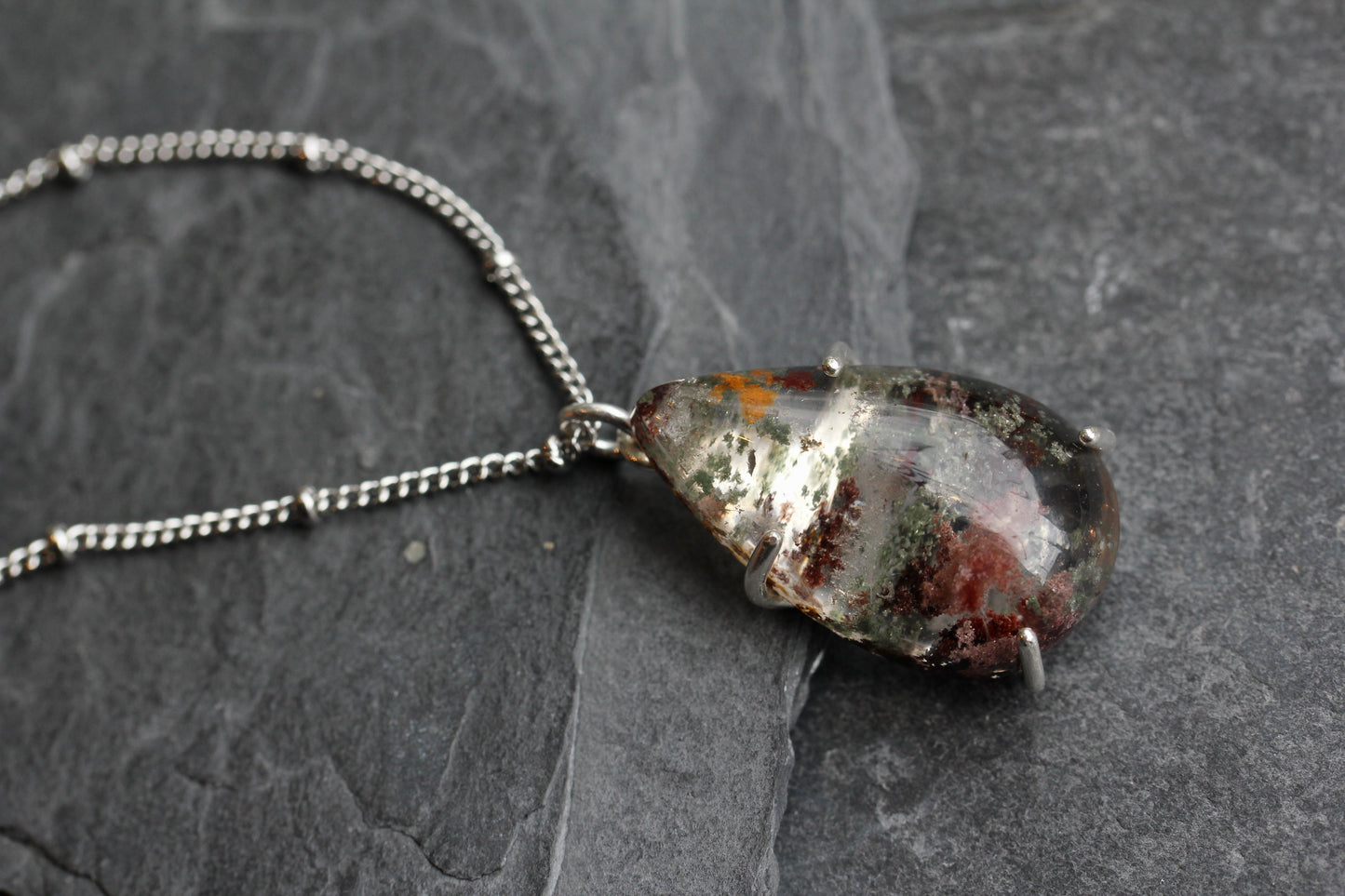 Lodolite Teardrop Necklace
