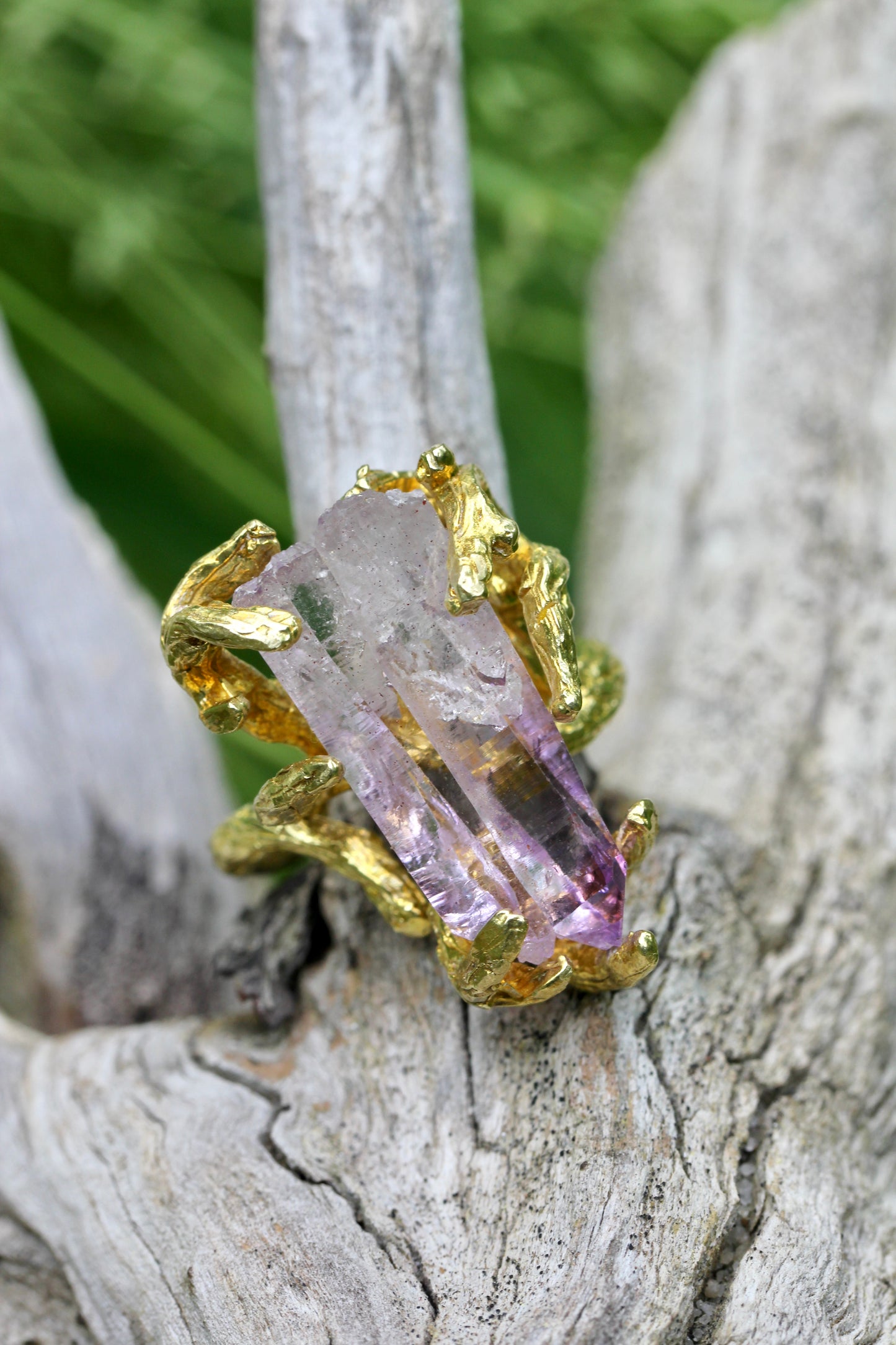 Vera Cruz Amethyst Crystal Branch Ring