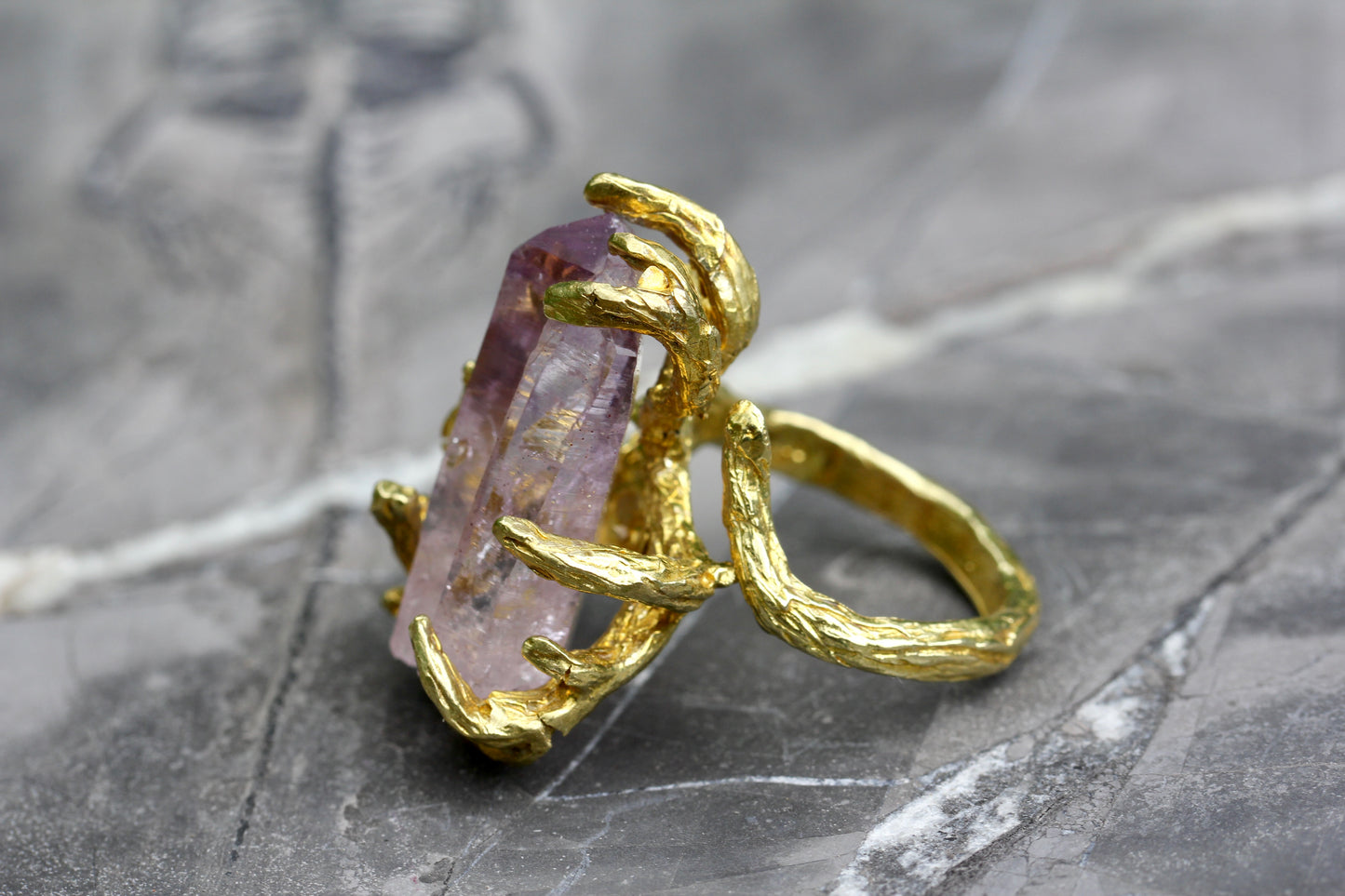 Vera Cruz Amethyst Crystal Branch Ring