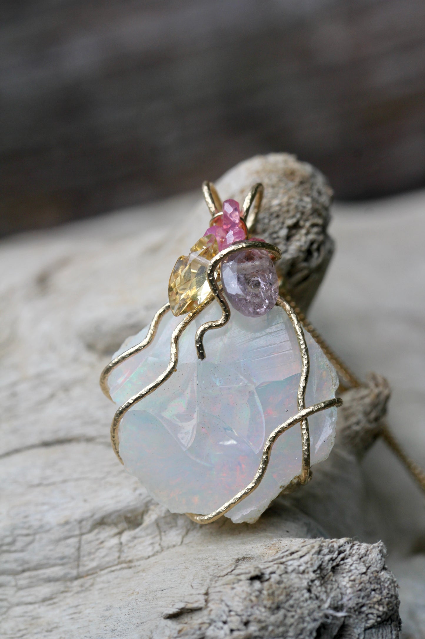 Snow White Opal Necklace