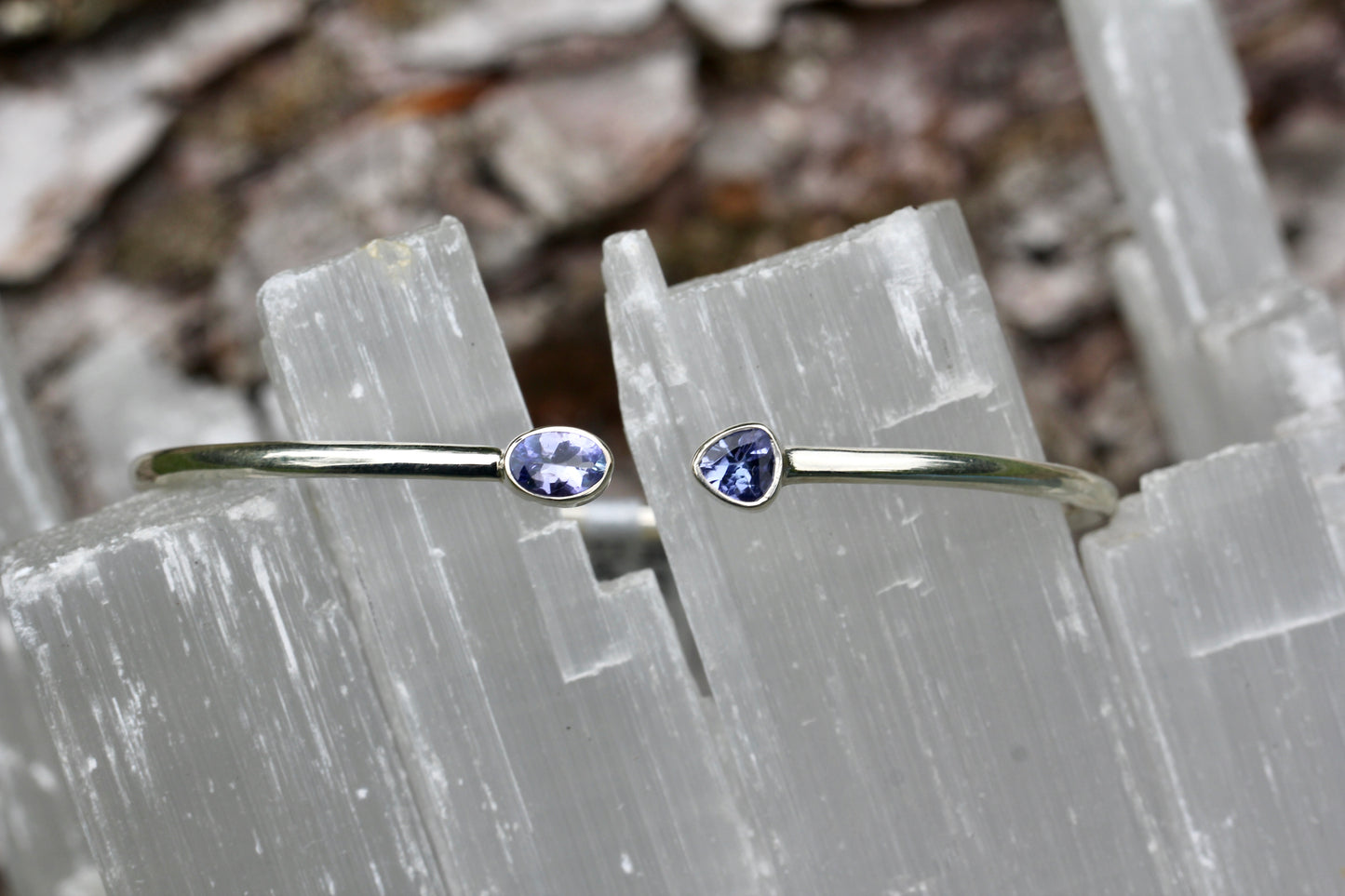 Tanzanite Silver Cuff Bracelet