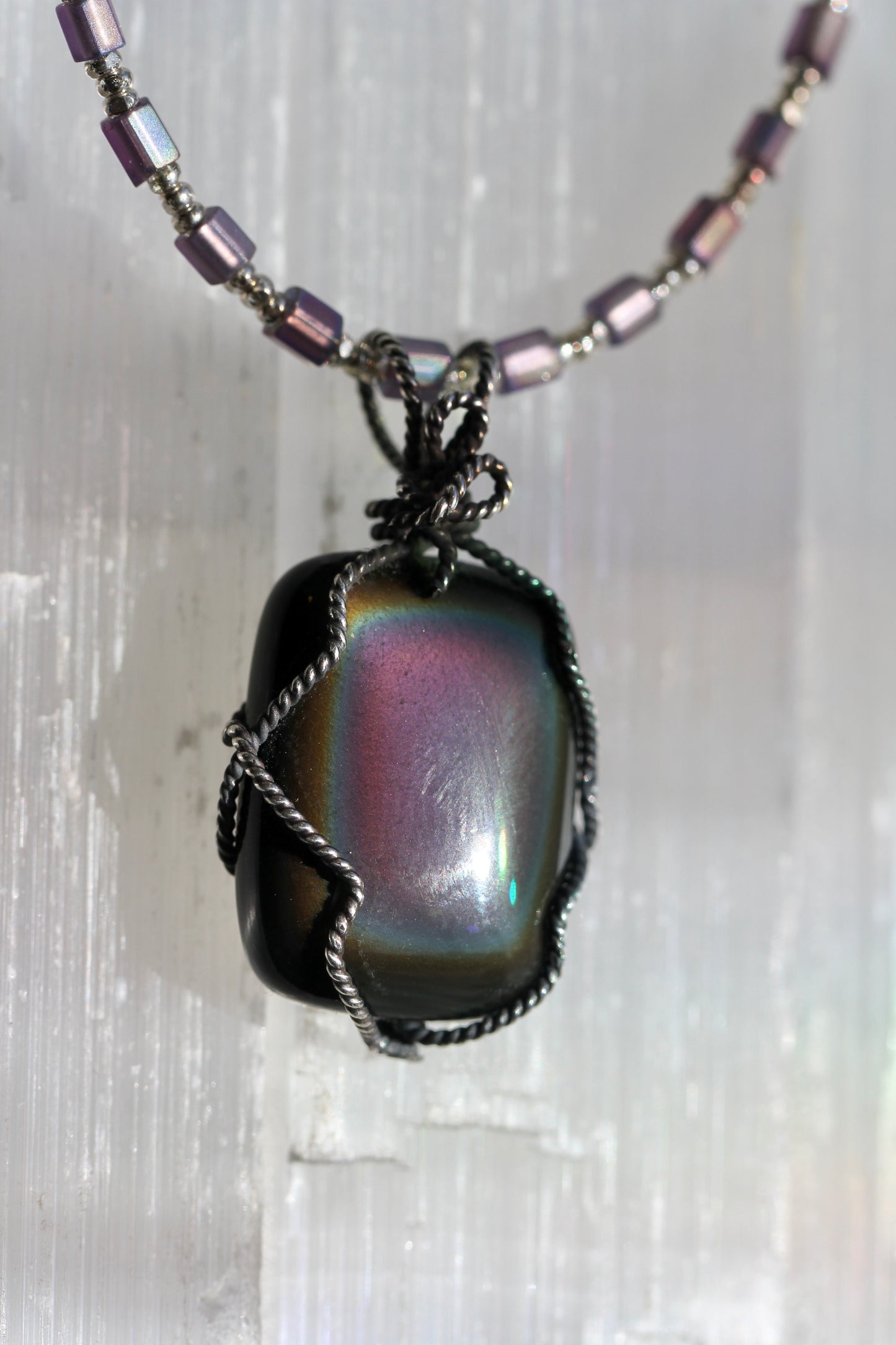 Rainbow Obsidian Necklaces