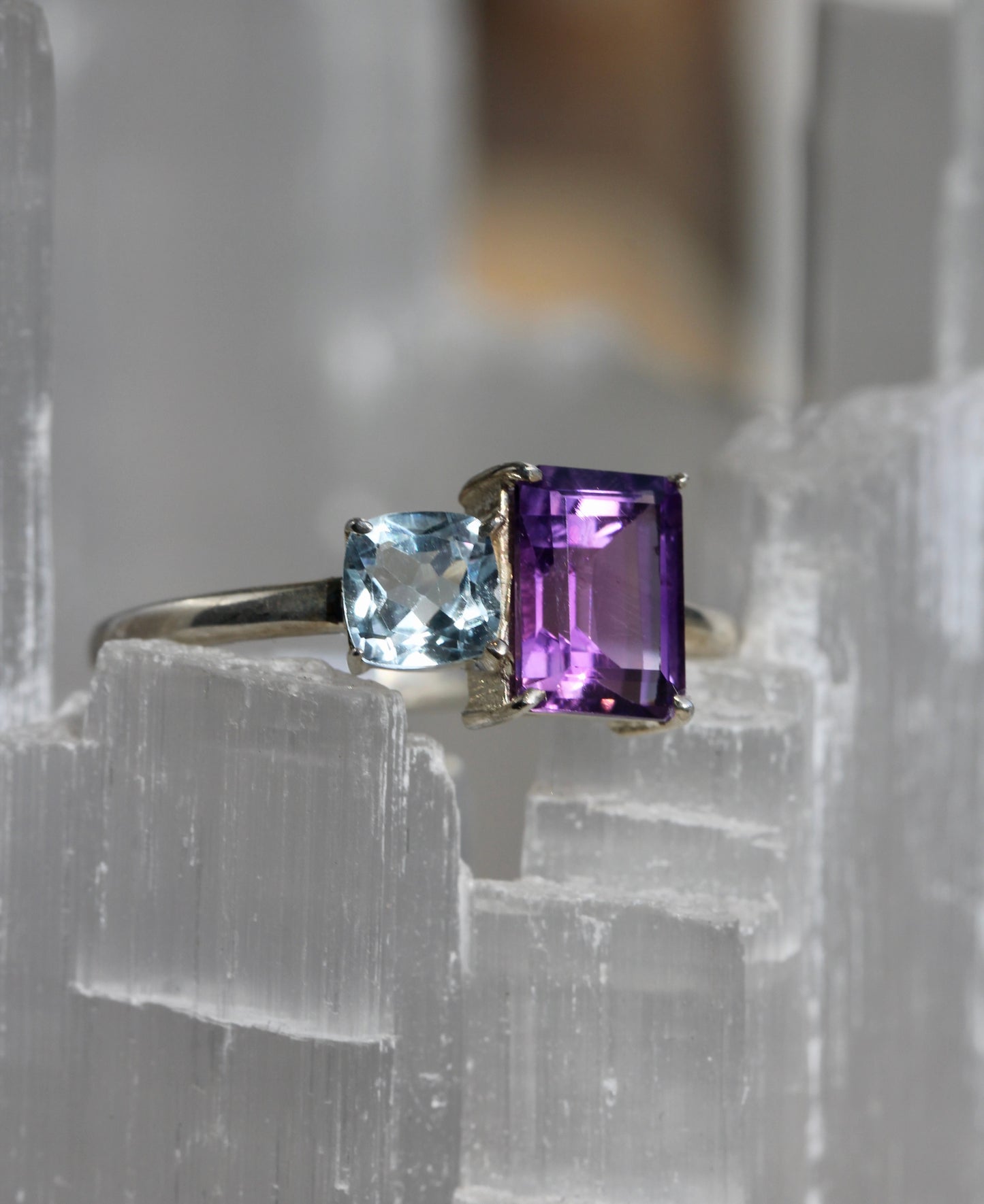 Amethyst Blue Topaz Gemmy Ring