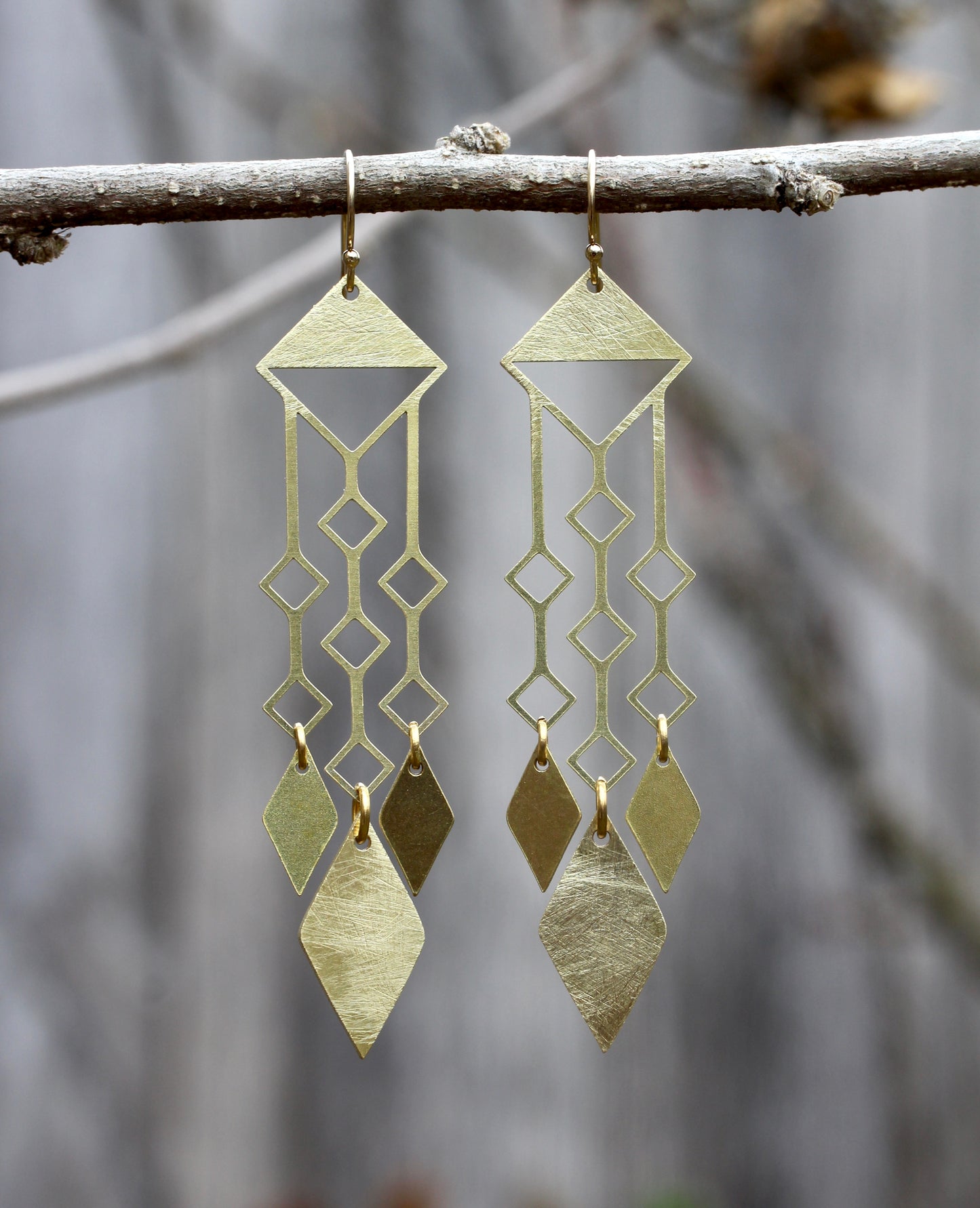 Brass Geometric Earrings