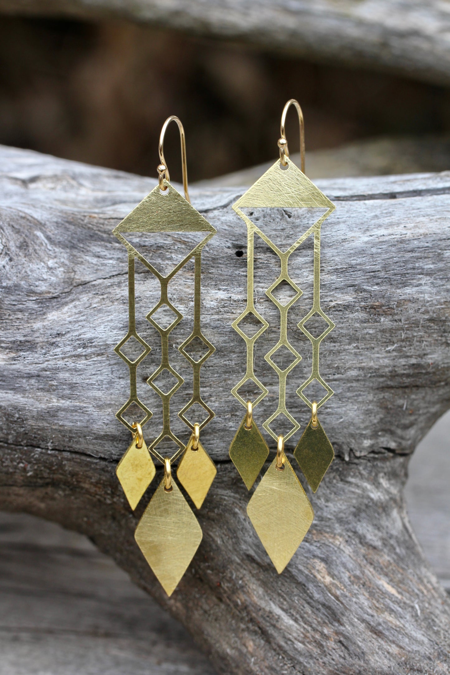 Brass Geometric Earrings