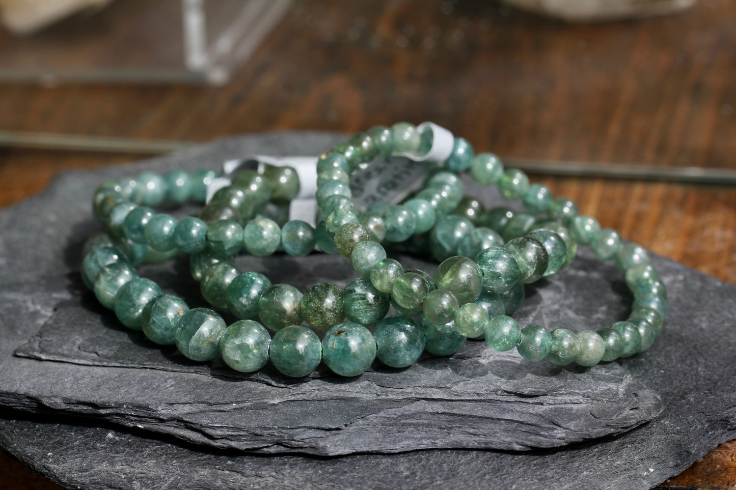Green Apatite Stretch Bead Bracelets