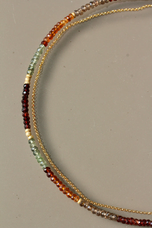 Sapphire Foliage Multi Strand Choker