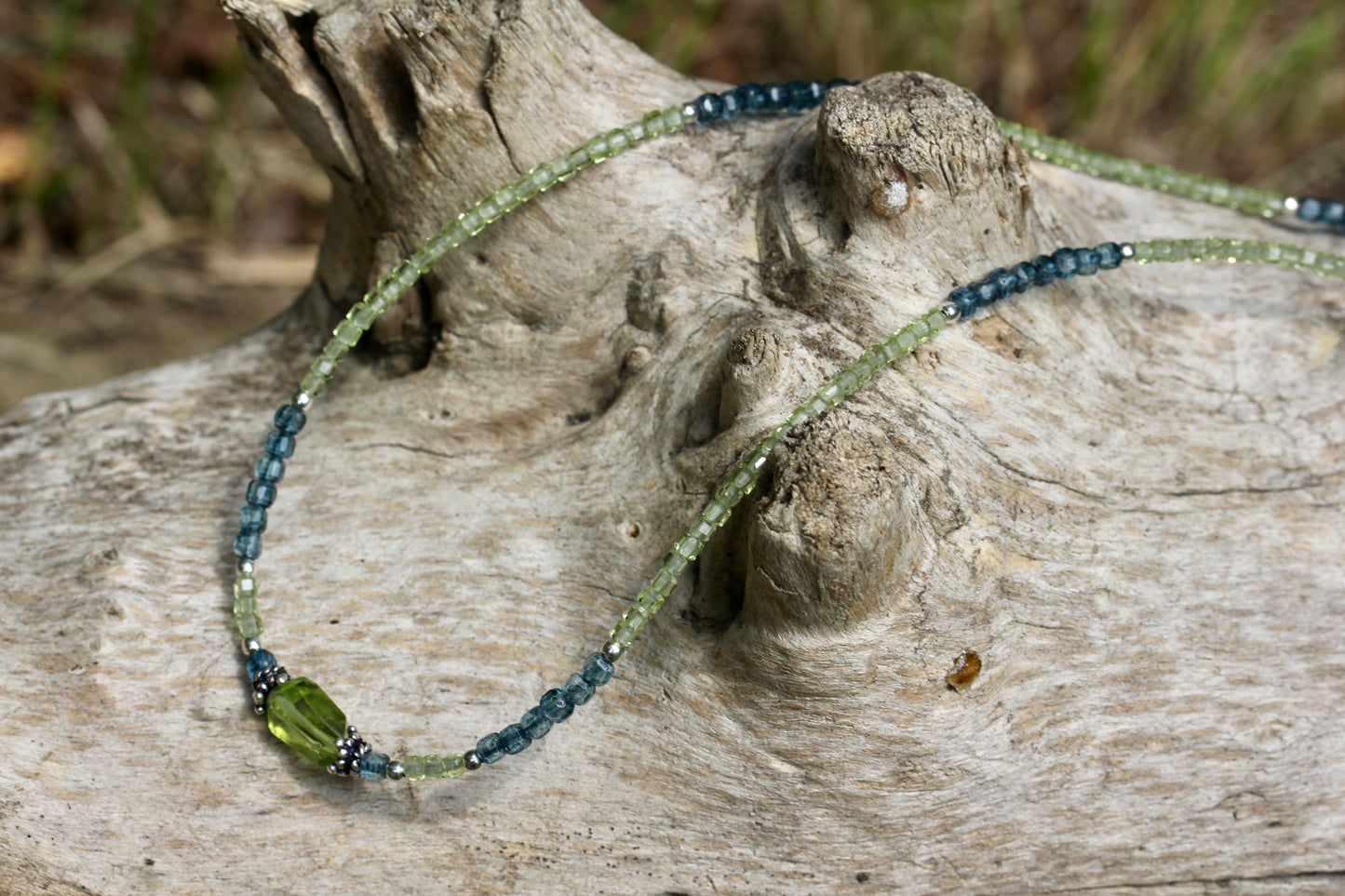 Peridot London Blue Topaz Beaded Necklace