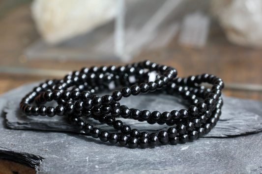 Black Onyx Bead Stretch Bracelet