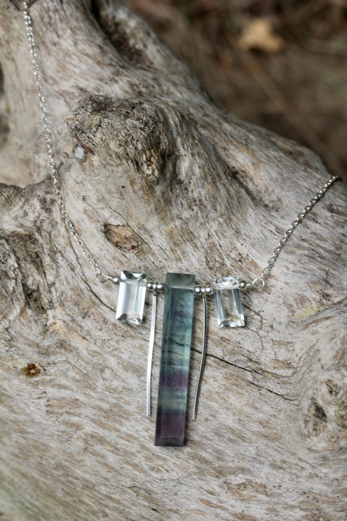 Fluorite Prasiolite Necklace