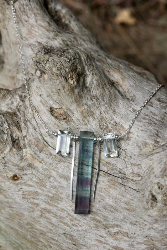 Fluorite Prasiolite Necklace