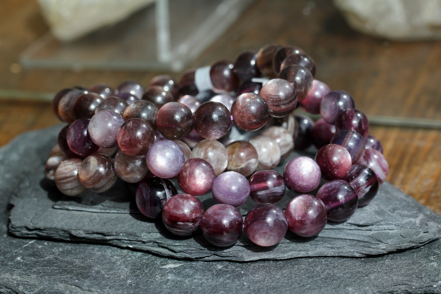 Lepidolite Beaded Stretch Bracelets