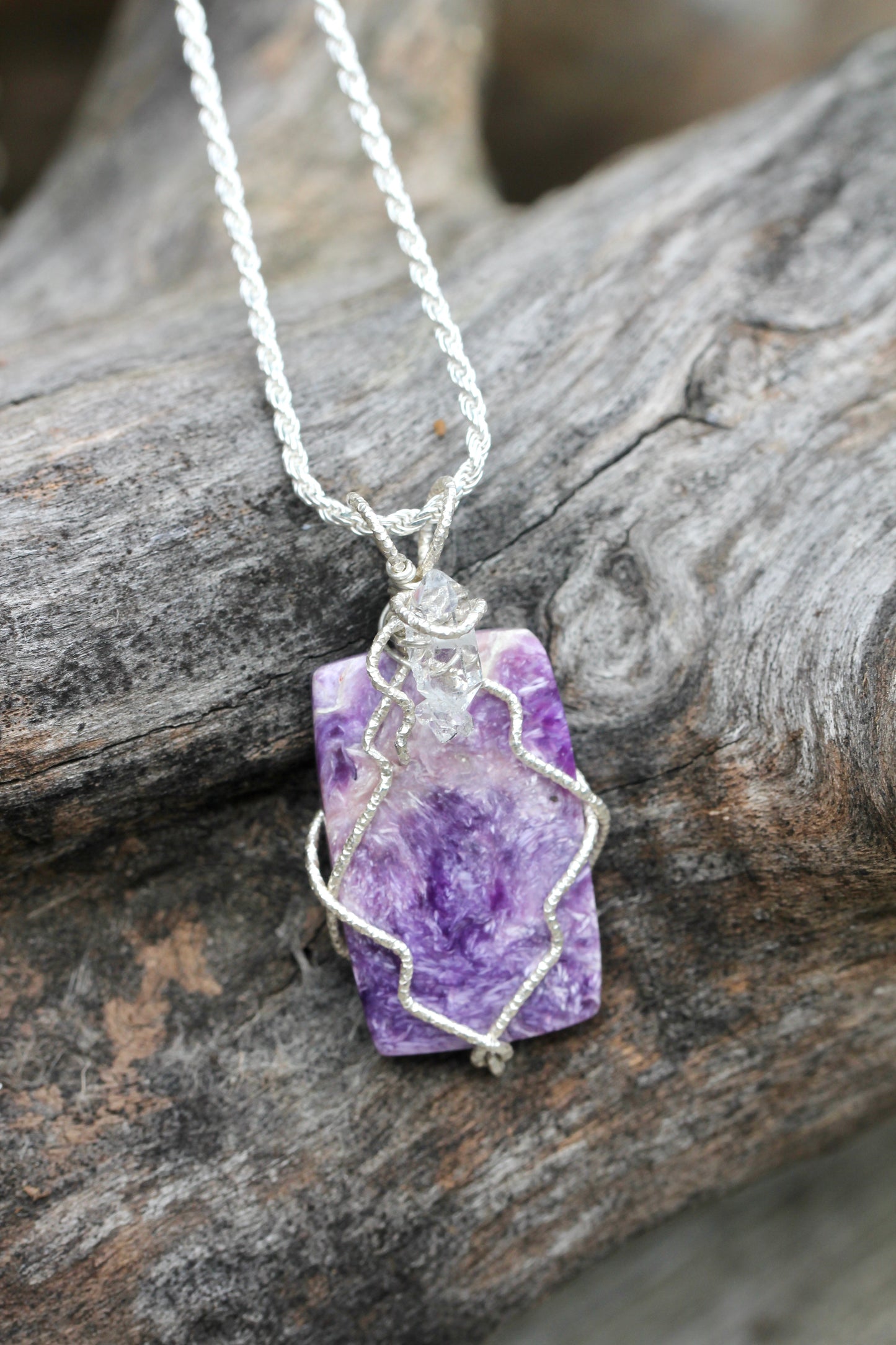 Charoite Quartz Pendant