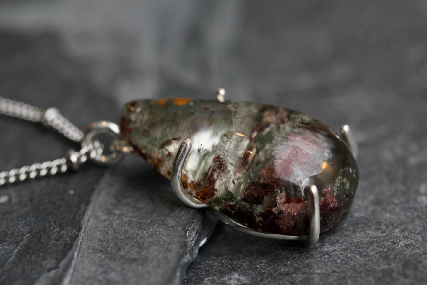 Lodolite Teardrop Necklace