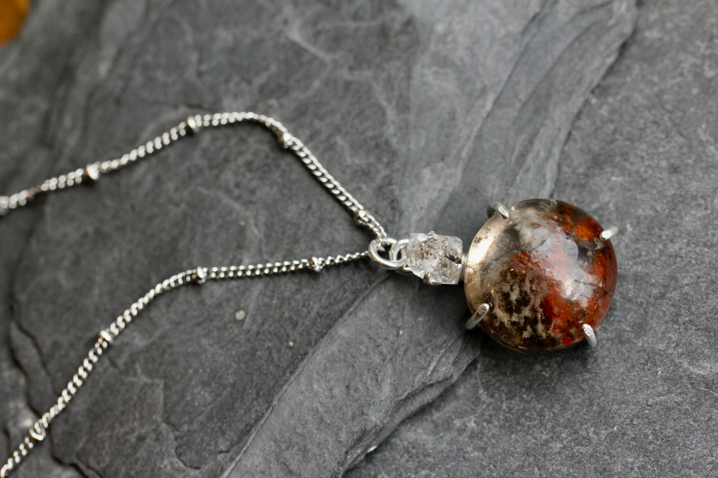 Lodolite Herkimer Diamond Necklace