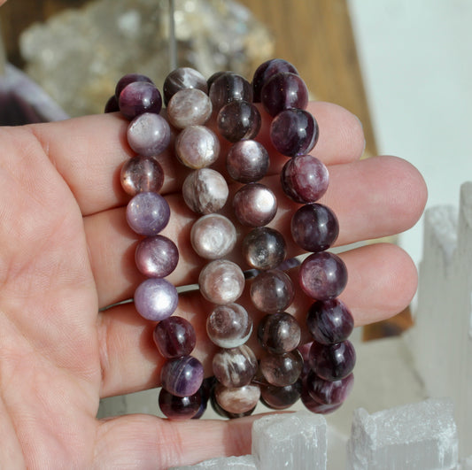 Lepidolite Beaded Stretch Bracelets