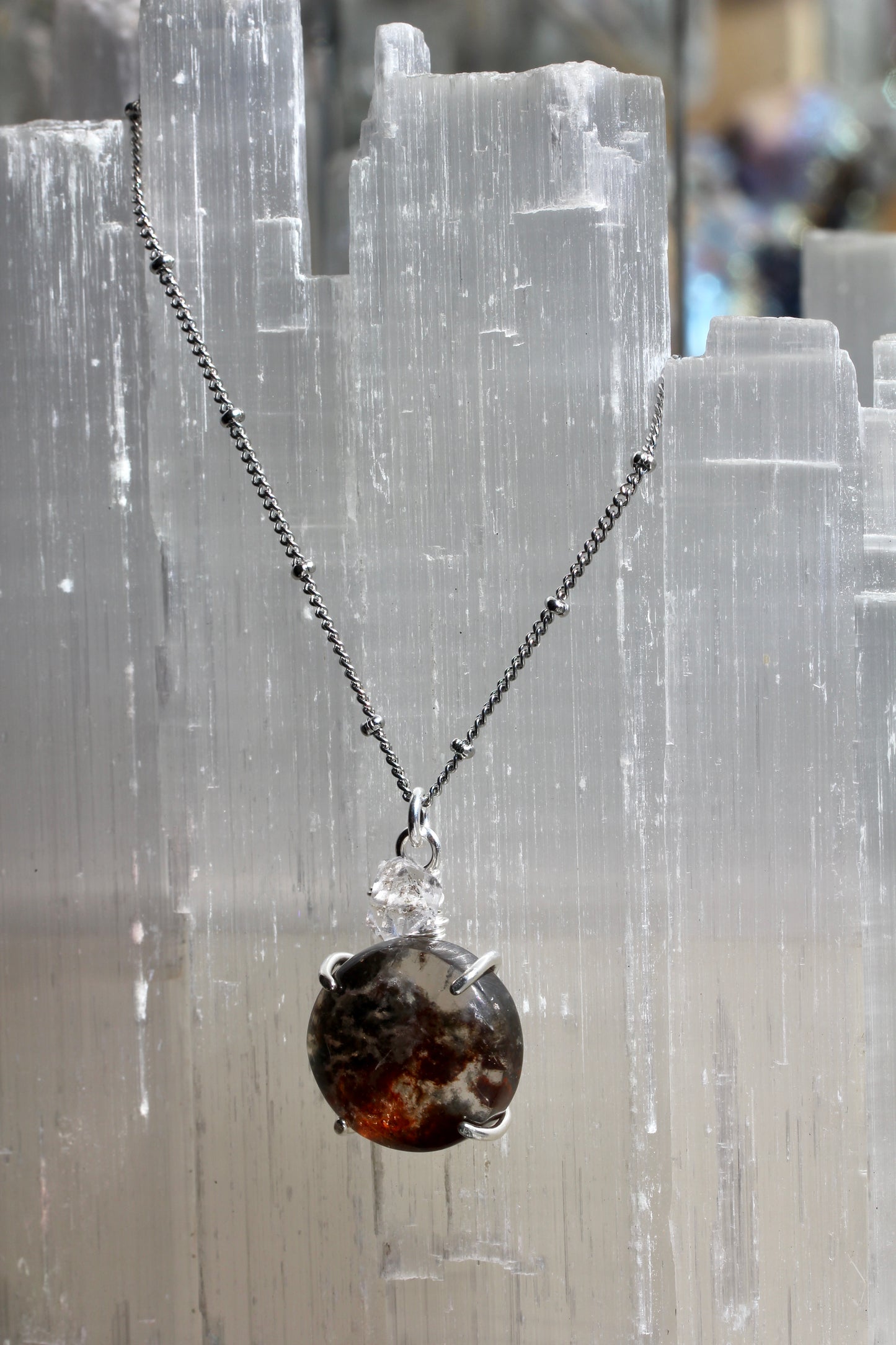 Lodolite Herkimer Diamond Necklace
