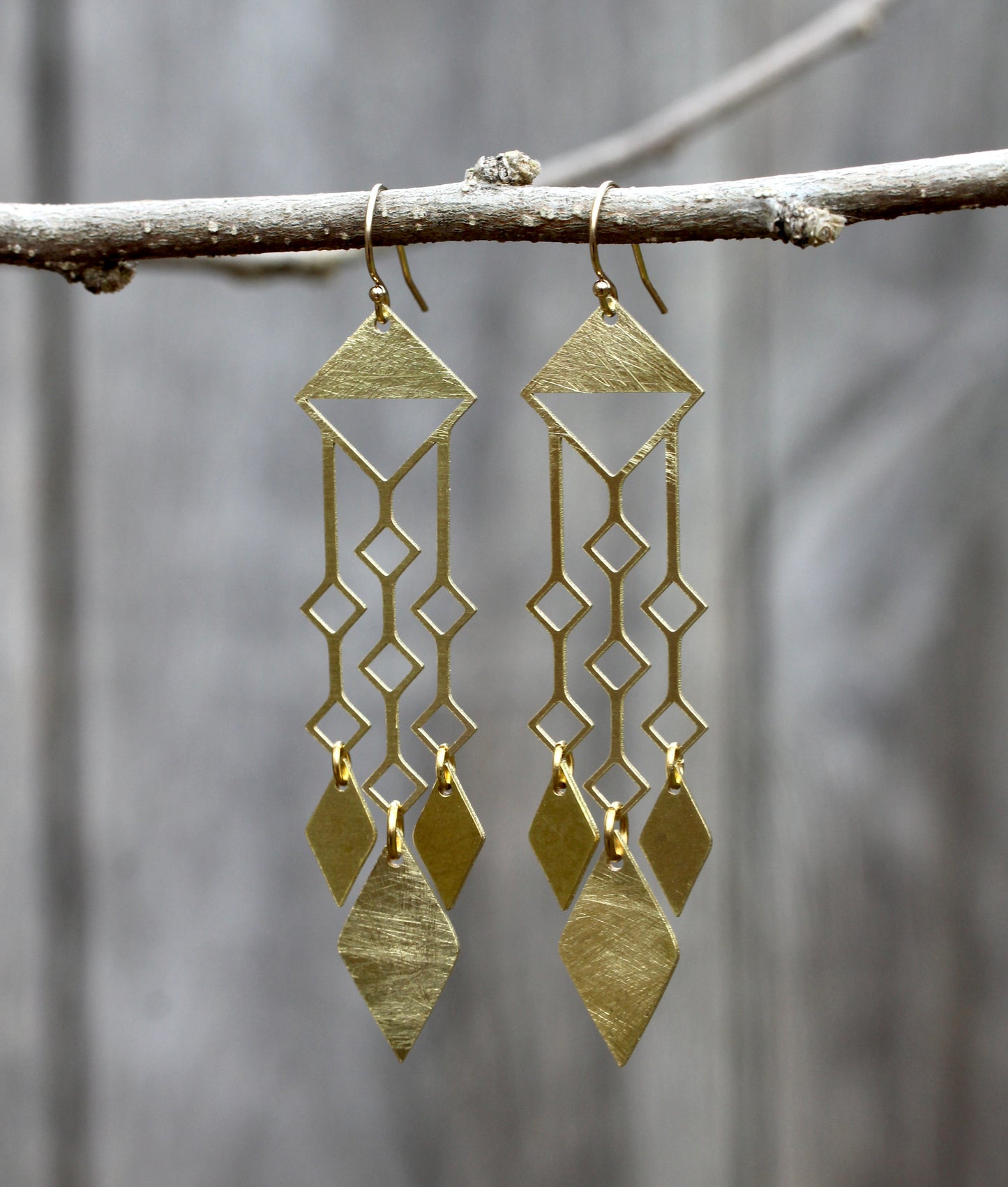 Brass Geometric Earrings