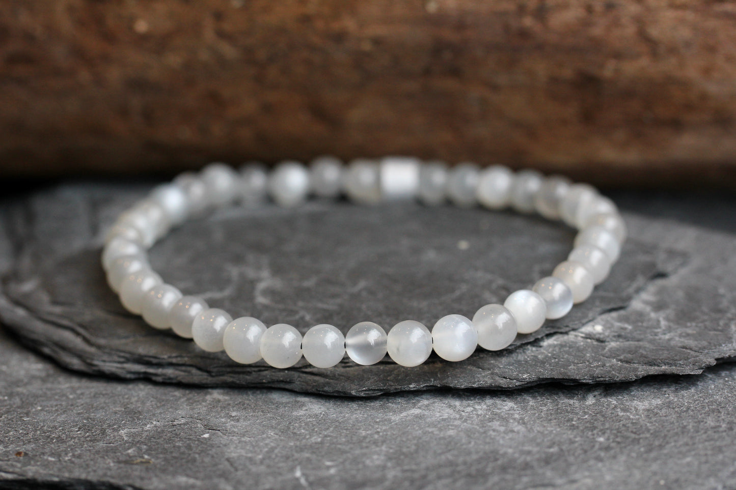 Grey Moonstone Stretch Bracelets