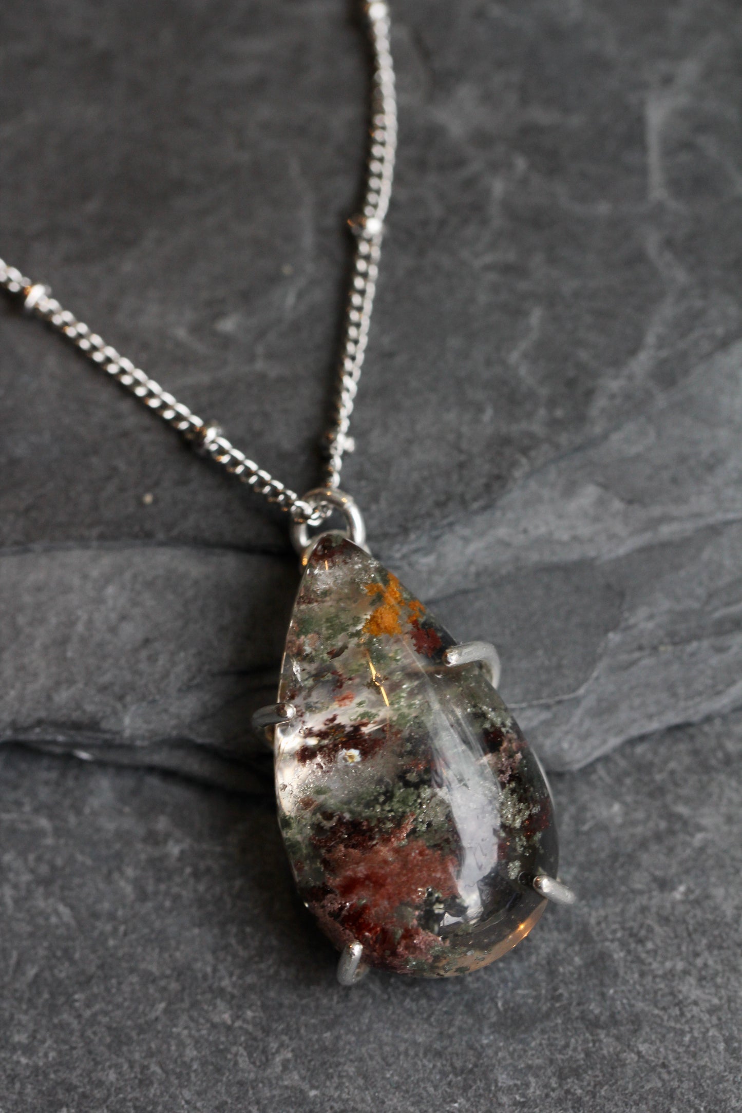 Lodolite Teardrop Necklace