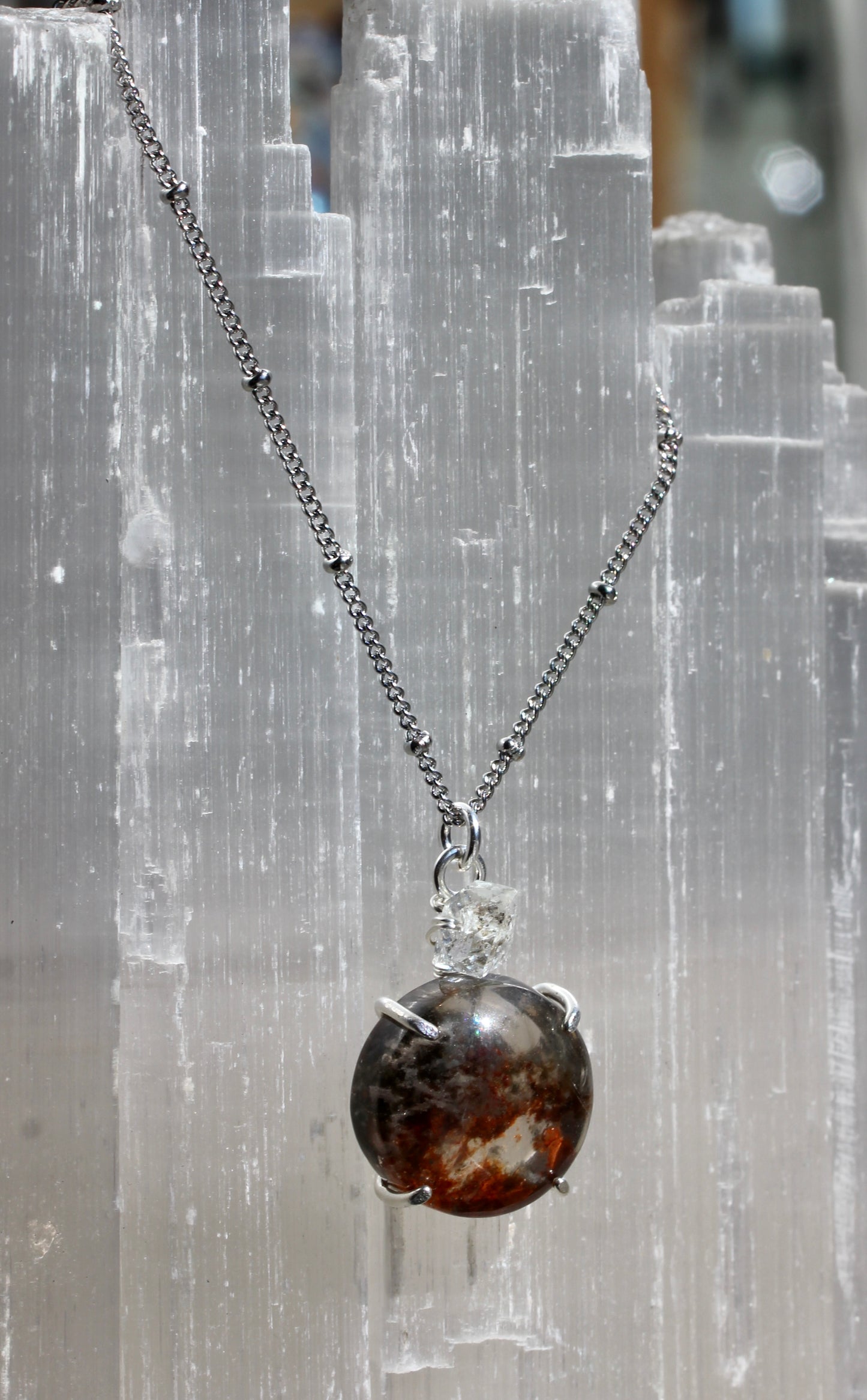 Lodolite Herkimer Diamond Necklace