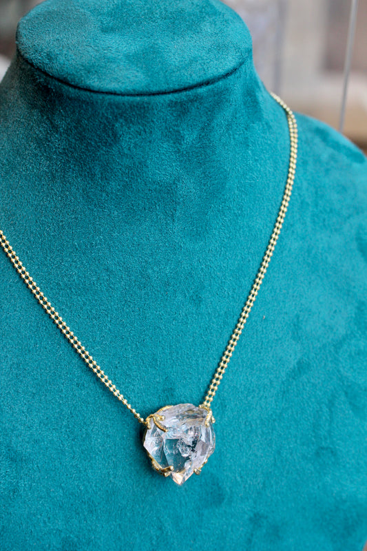 Herkimer Diamond Chunky Brass Choker