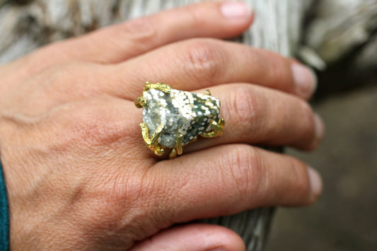 Ocean Jasper Speckled Branch RIng