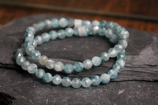 Blue Zircon Bead Stretch Bracelet