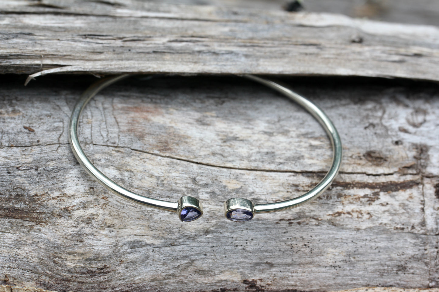 Tanzanite Silver Cuff Bracelet