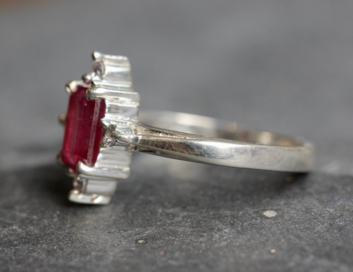 Ruby White Topaz Ring