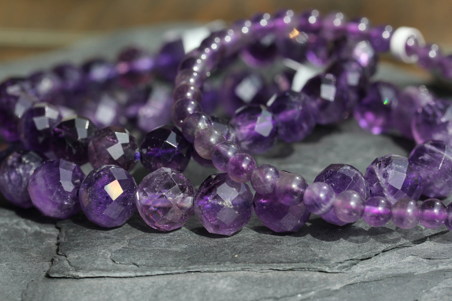 Amethyst Stretch Beaded Bracelets