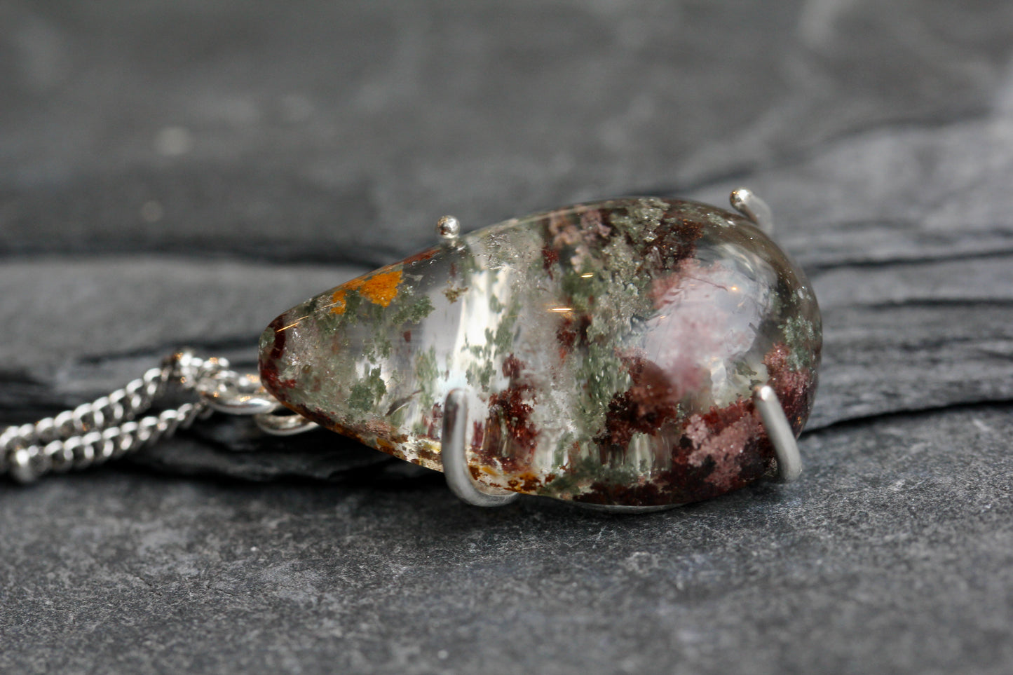 Lodolite Teardrop Necklace