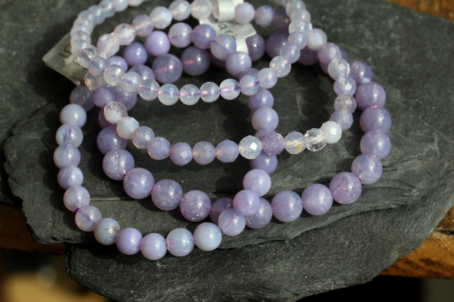 Lavender Quartz Bead Stretch Bracelet