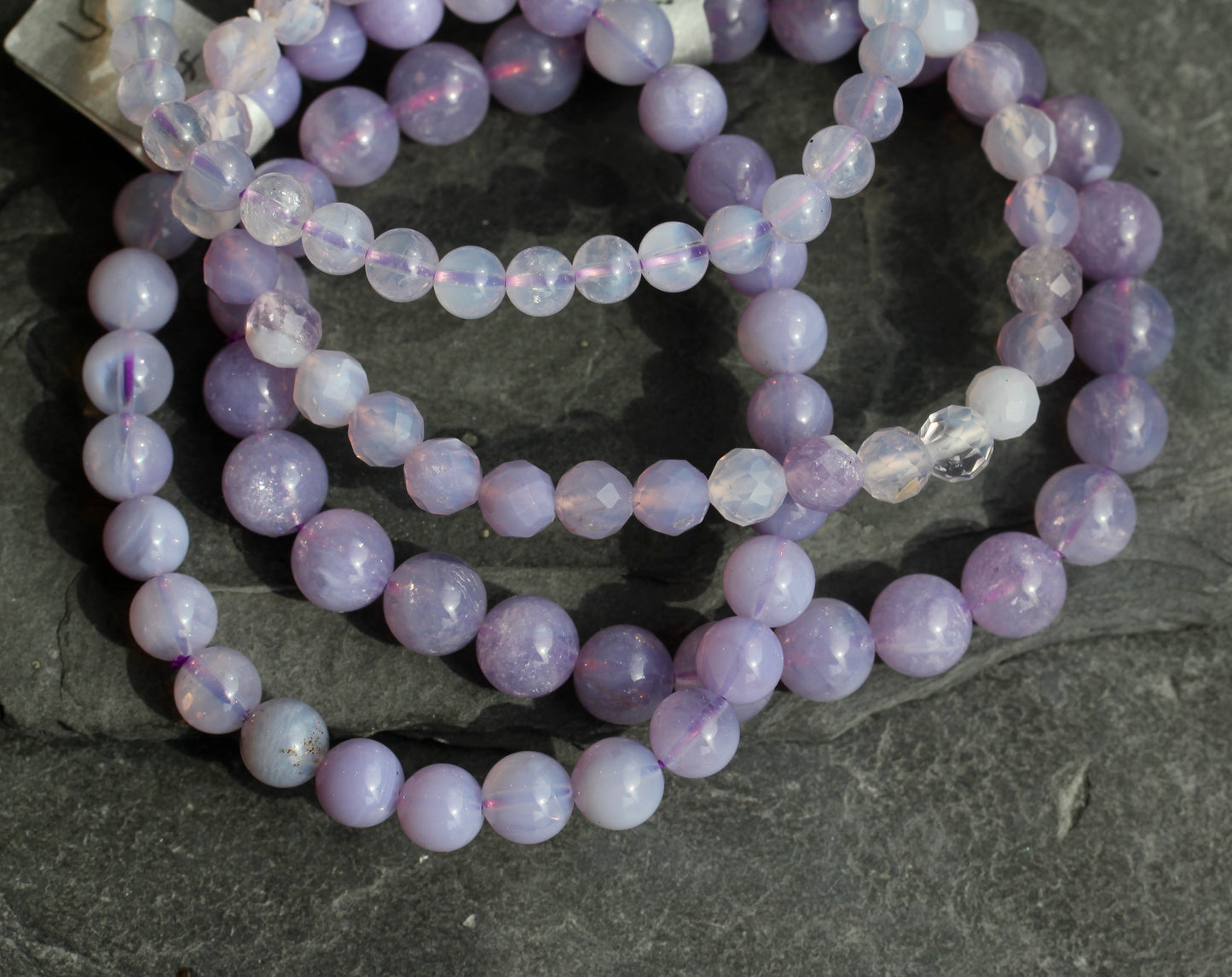 Lavender Quartz Bead Stretch Bracelet