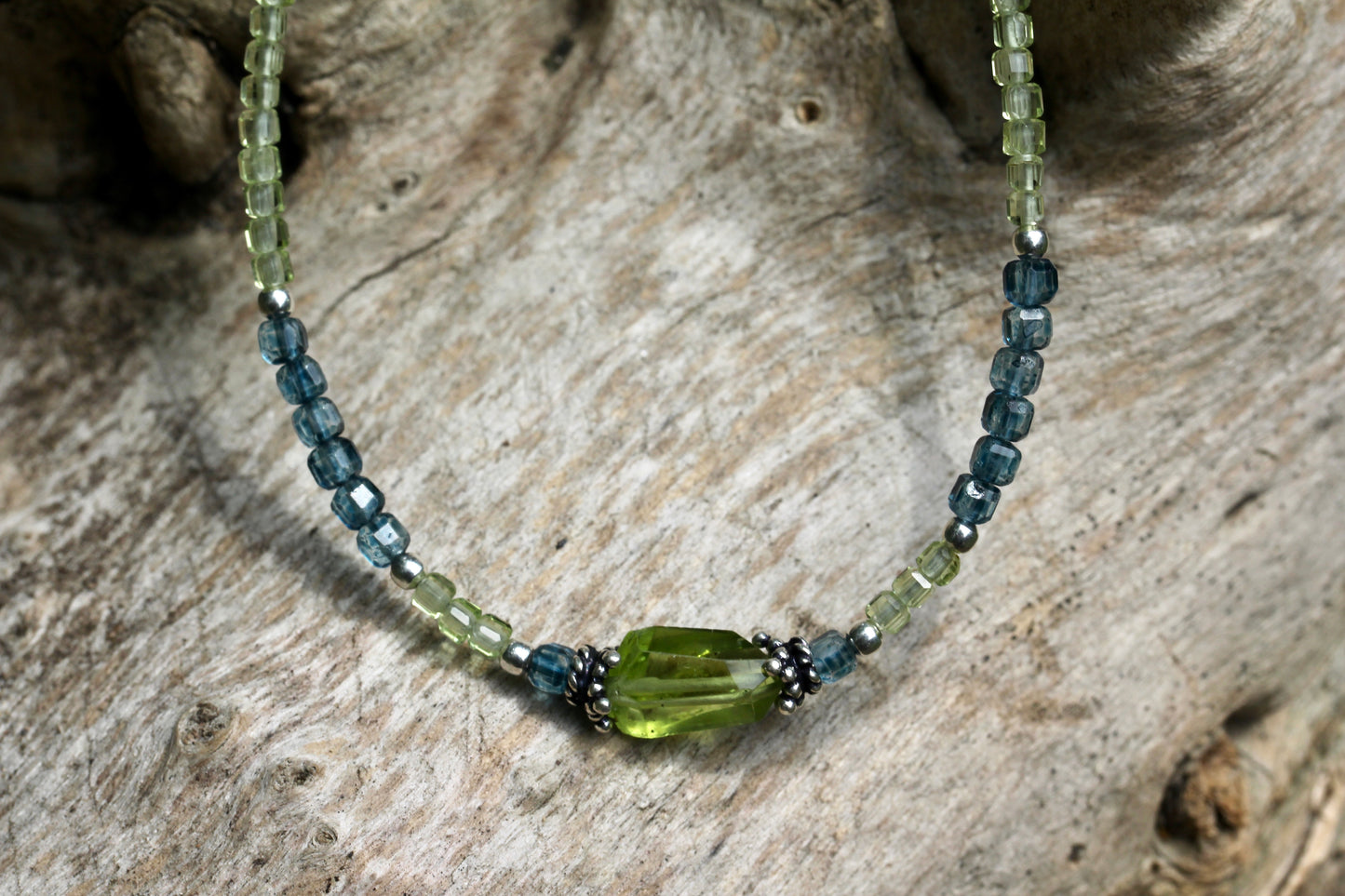 Peridot London Blue Topaz Beaded Necklace