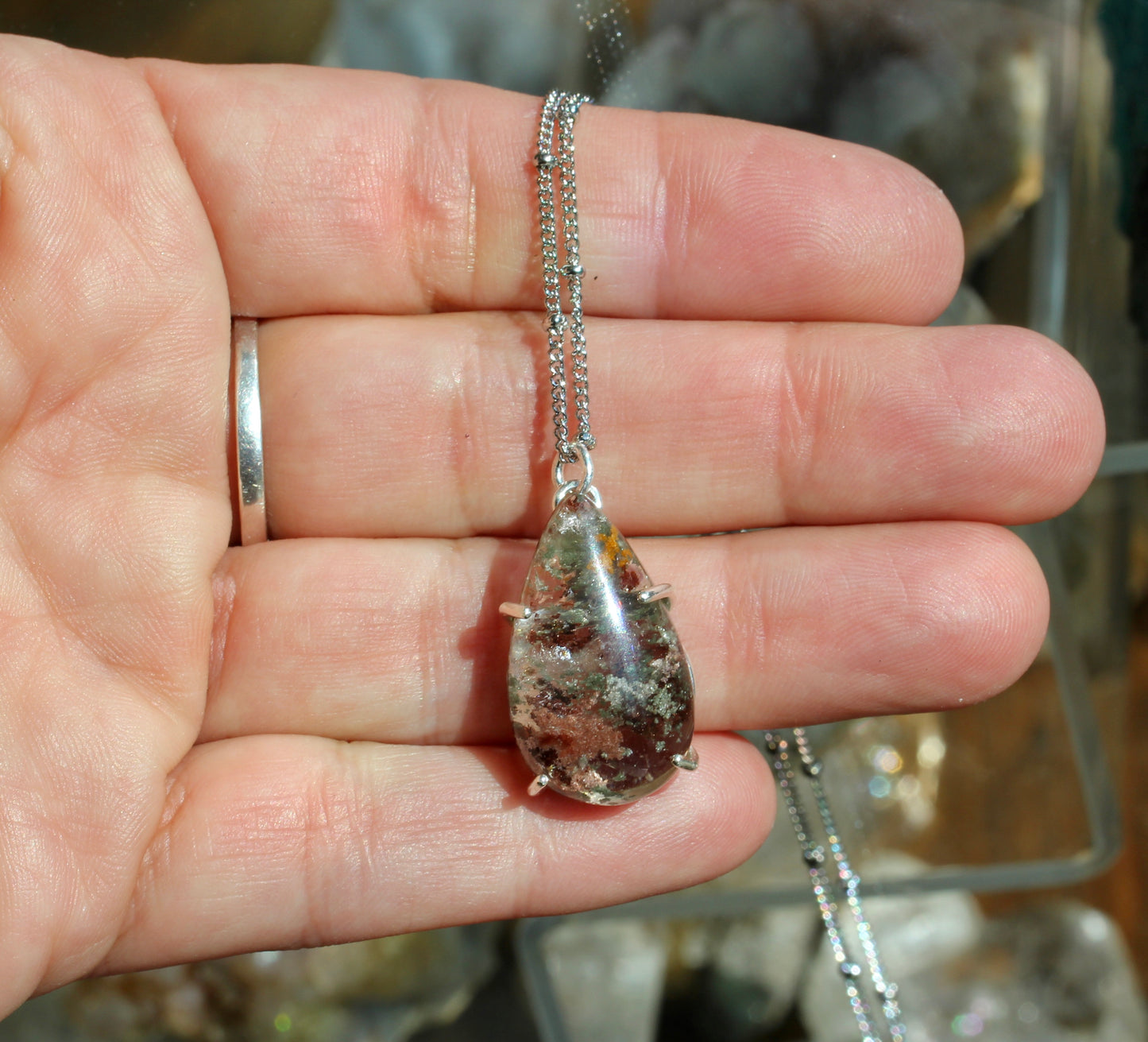 Lodolite Teardrop Necklace