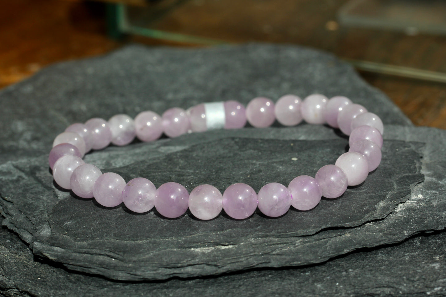 Kunzite Bead Stretch Bracelet